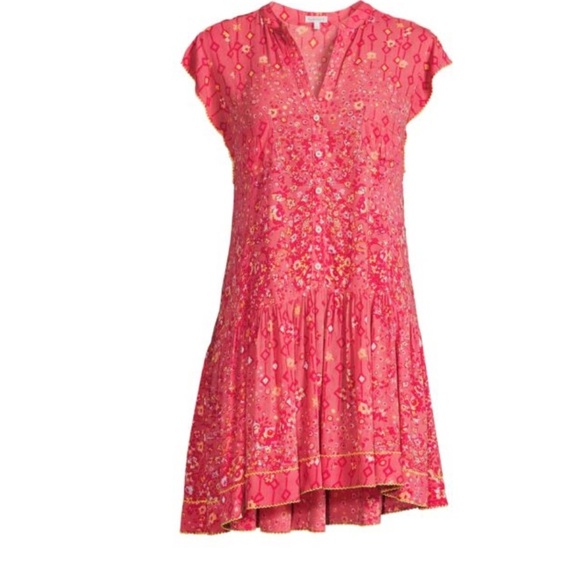 NWT Poupette St. Barth Amora Print Pink Floral Dress- Small - Picture 1 of 7